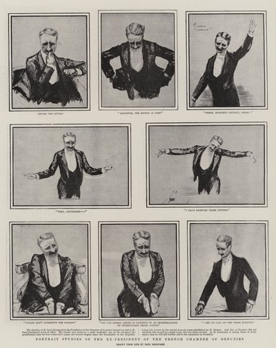 Portrait Studies of the Ex-President of the French Chamber of Deputies by Charles Paul Renouard